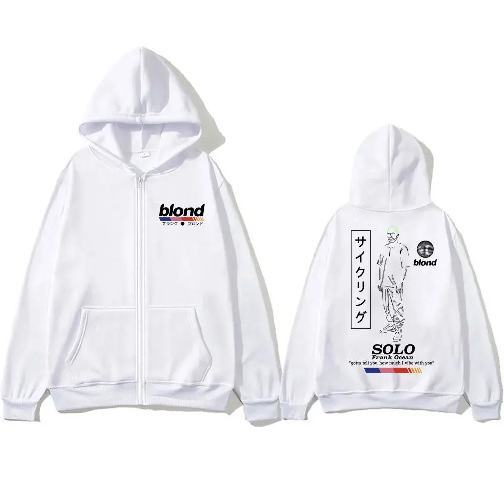 Frank Ocean Vintage Zip-Up Hoodie – Hip-Hop Streetwear Essential