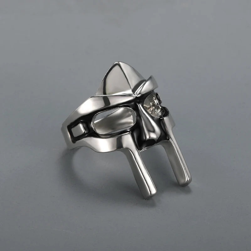 MF DOOM Mask Ring – Gothic Streetwear Jewelry