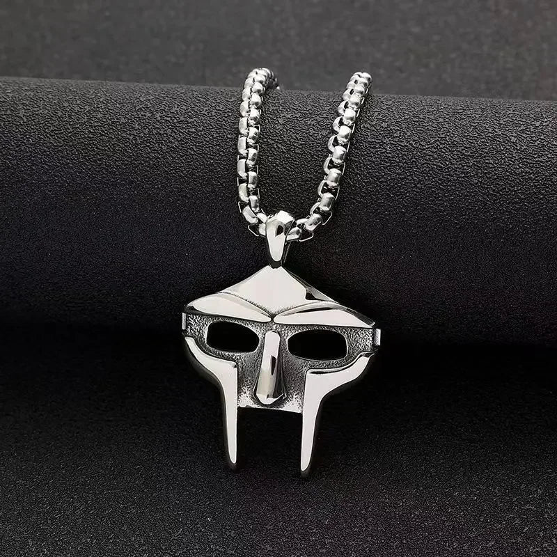 MF DOOM Mask Pendant Necklace – Hip-Hop Streetwear Jewelry