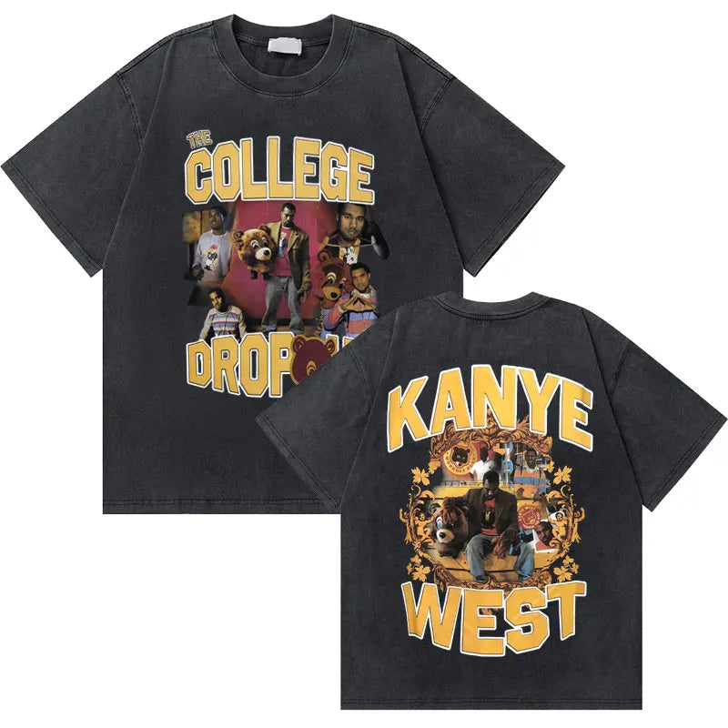 25 Styles - Kanye West "Graduation Bear" Vintage Washed T-Shirt – Hip-Hop Streetwear Essential