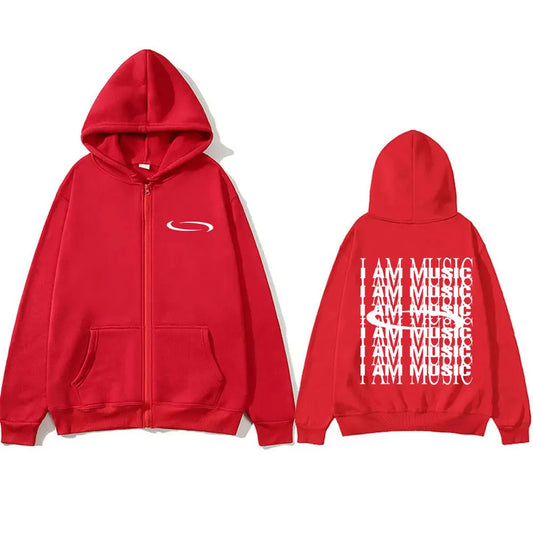 Playboi Carti "I Am Music" Opium Zip-Up Hoodie – Oversized Hip-Hop Streetwear