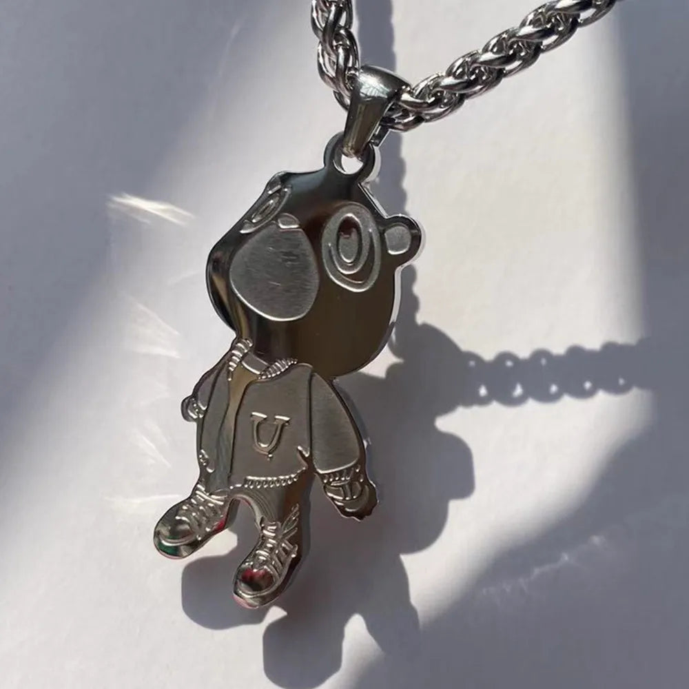 Kanye West Graduation Bear Pendant Necklace – Hip Hop Style Jewelry