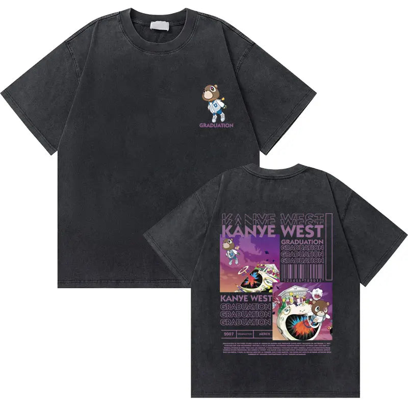 25 Styles - Kanye West "Graduation Bear" Vintage Washed T-Shirt – Hip-Hop Streetwear Essential