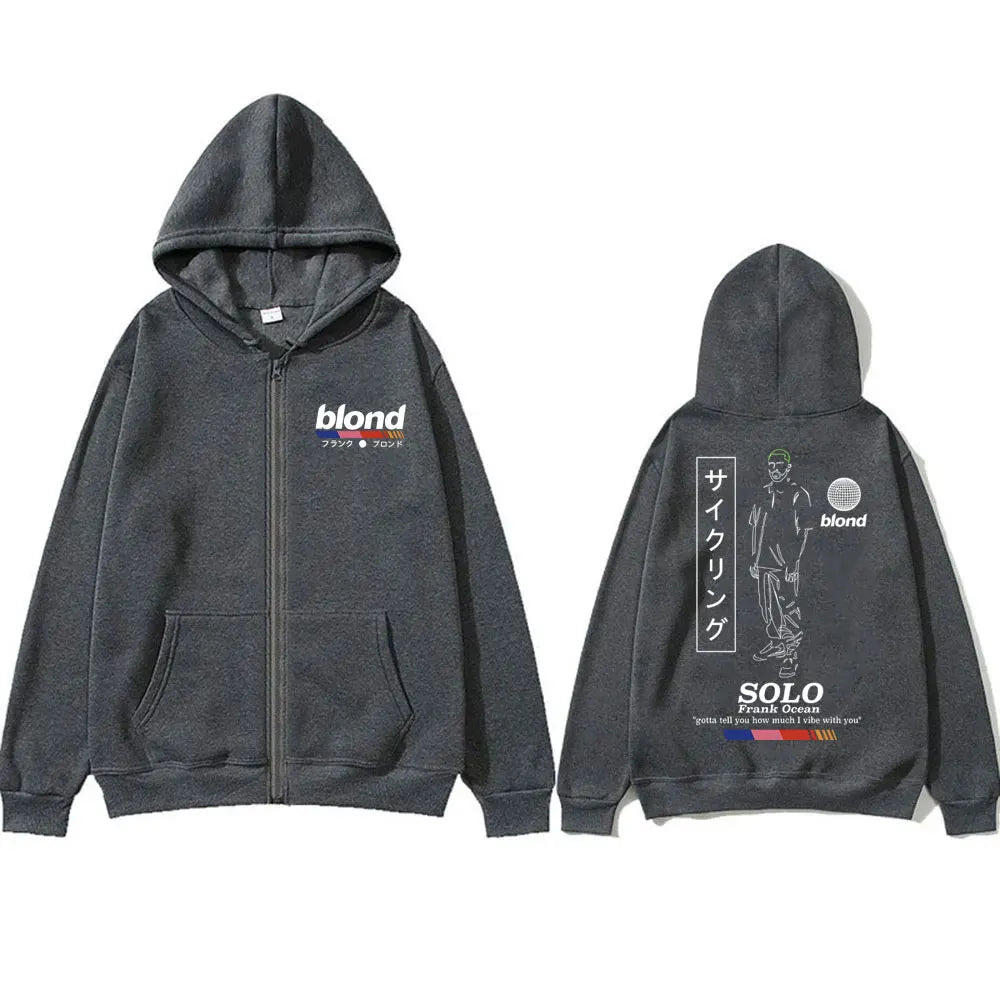 Frank Ocean Vintage Zip-Up Hoodie – Hip-Hop Streetwear Essential