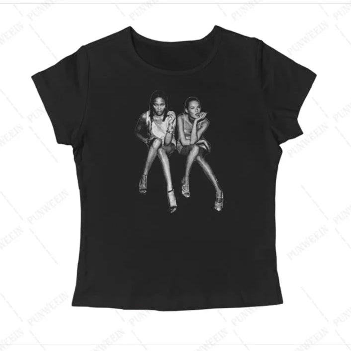 High Street Y2K Gothic Crop Top – Vintage Baby Tee