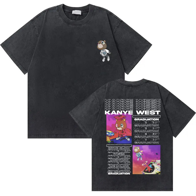 25 Styles - Kanye West "Graduation Bear" Vintage Washed T-Shirt – Hip-Hop Streetwear Essential