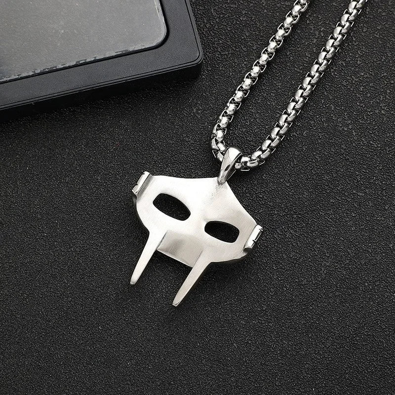 MF DOOM Mask Pendant Necklace – Hip-Hop Streetwear Jewelry