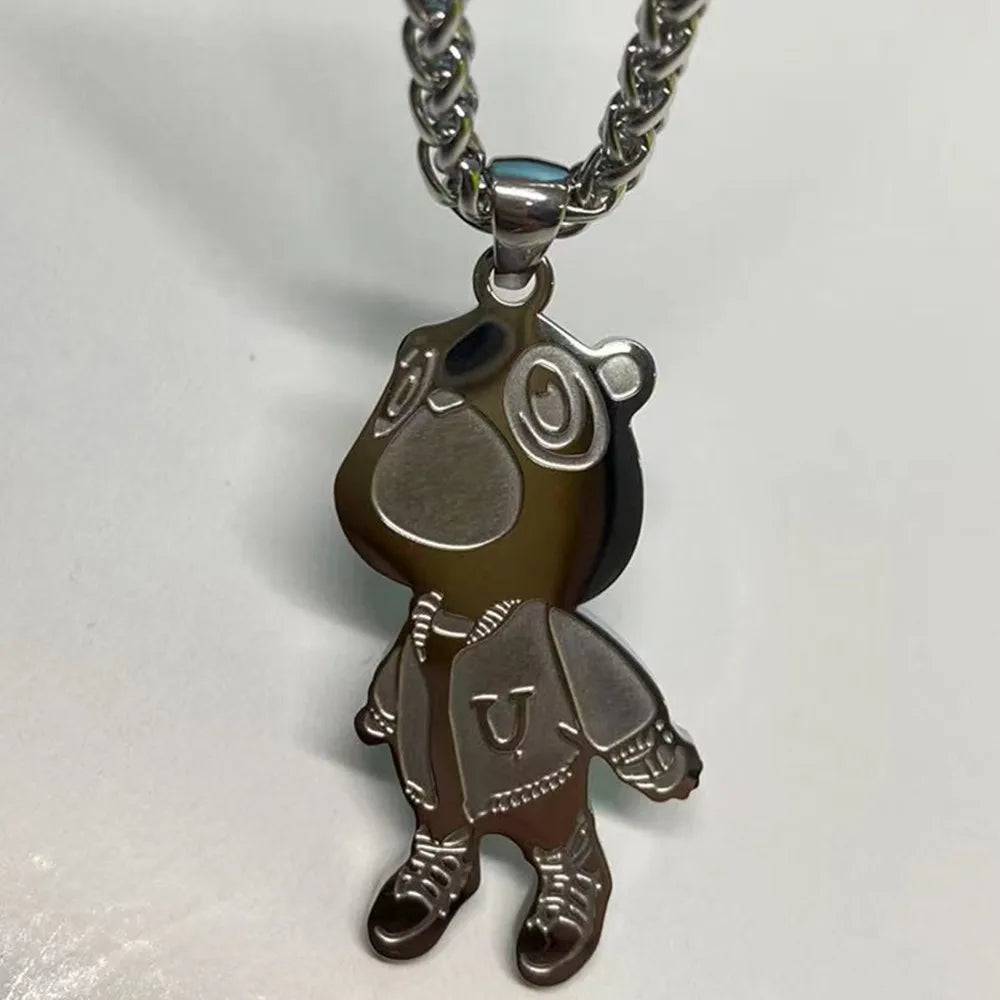 Kanye West Graduation Bear Pendant Necklace – Hip Hop Style Jewelry