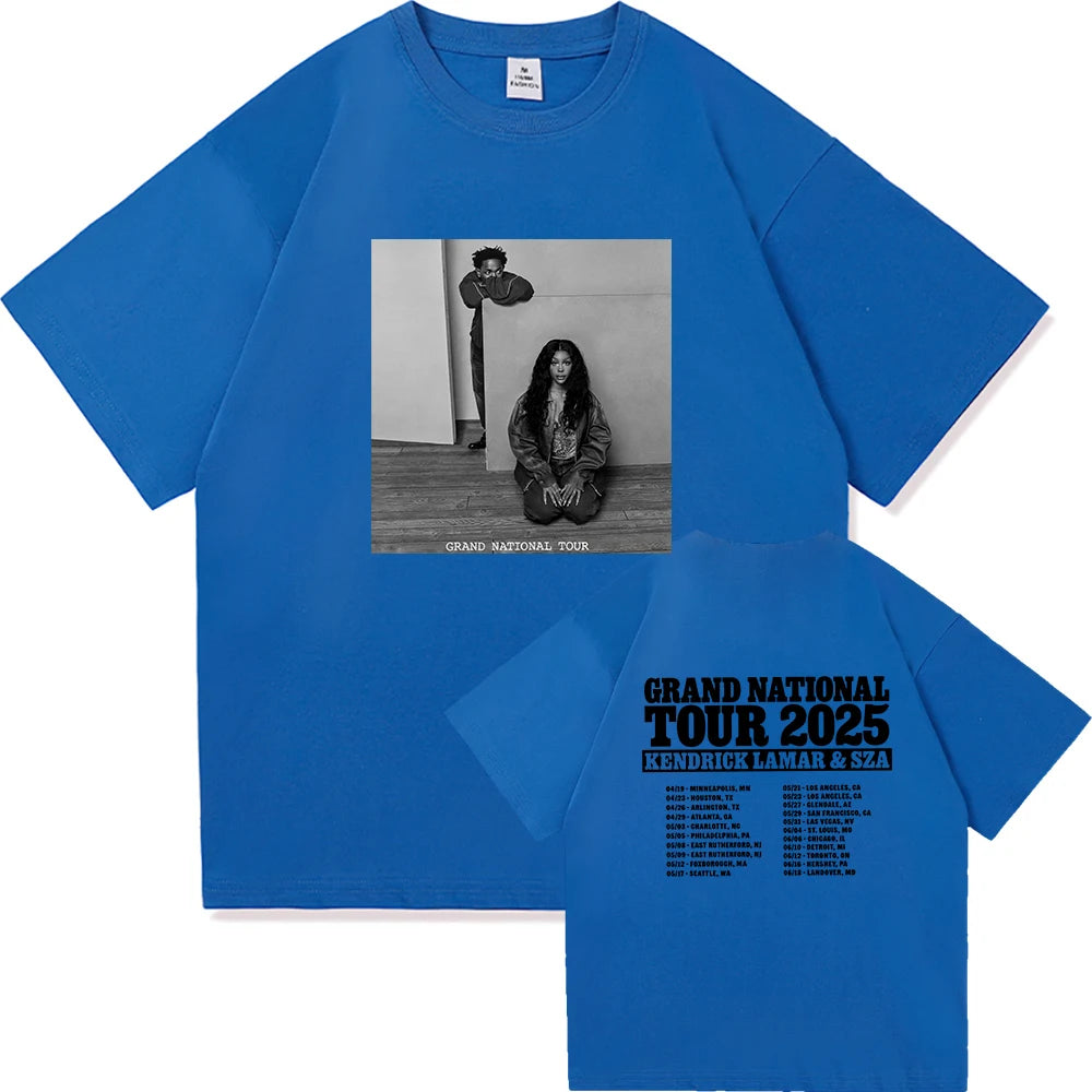 Kendrick Lamar & SZA Tour 2025 Vintage T-Shirt – Harajuku Streetwear, Unisex Oversized Cotton Tee