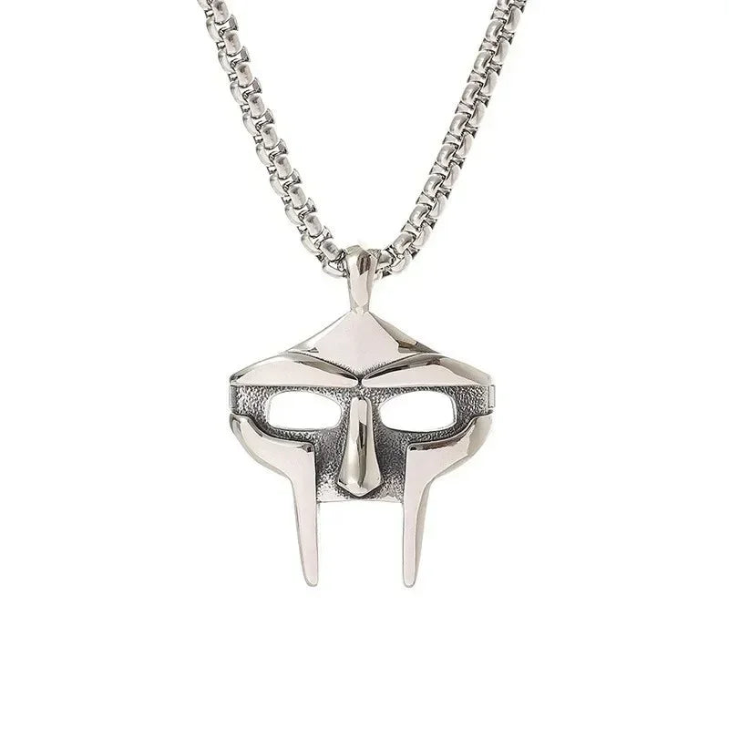 MF DOOM Mask Pendant Necklace – Hip-Hop Streetwear Jewelry