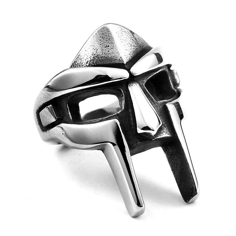 MF DOOM Mask Ring – Gothic Streetwear Jewelry