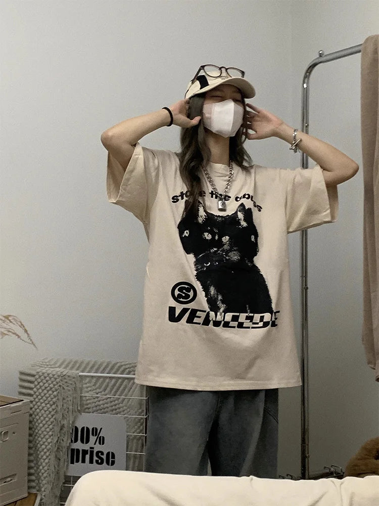 Hydra Cat Oversized T-Shirt – Y2K Streetwear Aesthetic