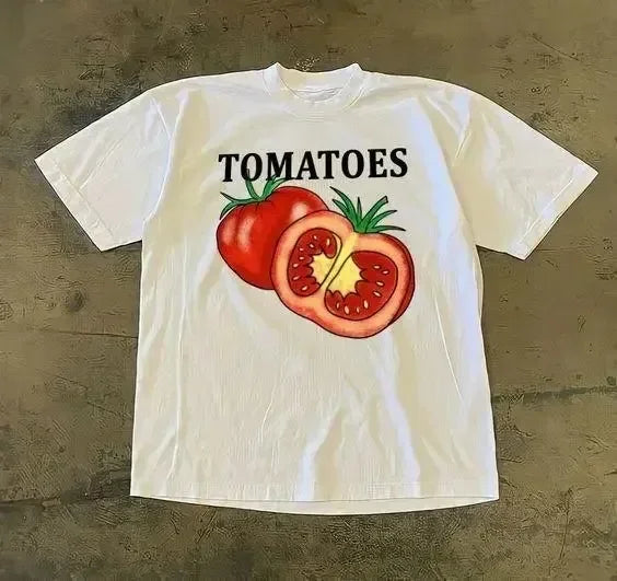 Summer Retro Fruit Print T-Shirt – Fun & Fresh Casual Tees