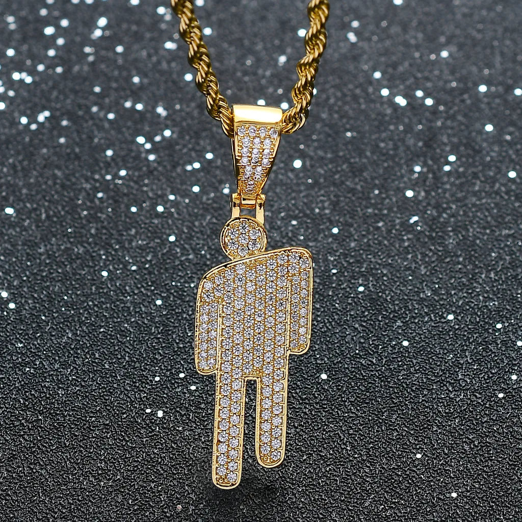 Billie Eilish Human Pendant Necklace – Punk Hip-Hop Jewelry