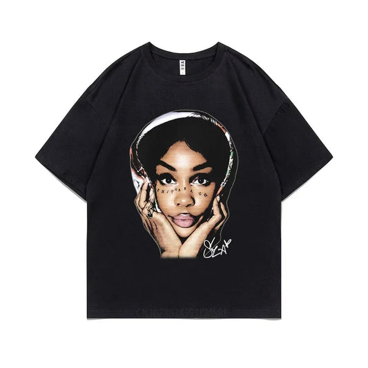 Unisex SZA Hip Hop Vintage Oversized T-Shirt – Casual Summer Streetwear