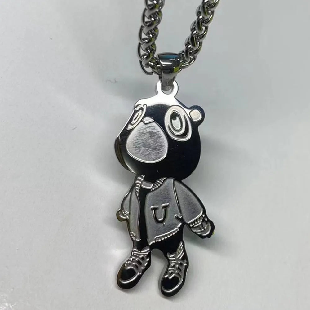 Kanye West Graduation Bear Pendant Necklace – Hip Hop Style Jewelry