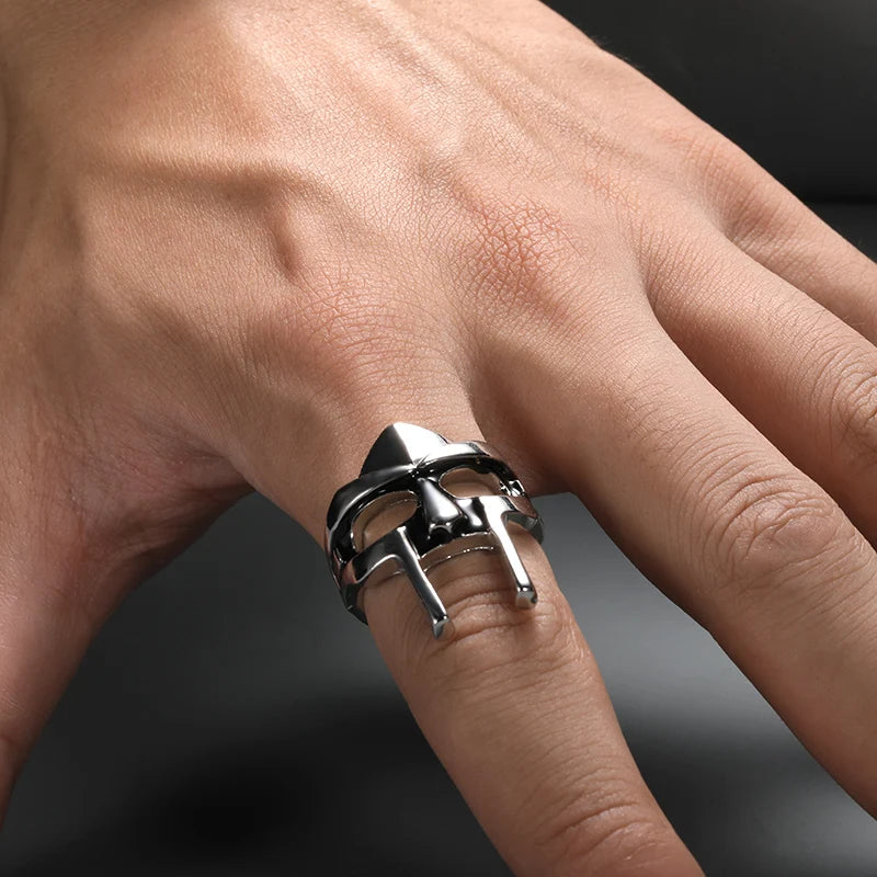 MF DOOM Mask Ring – Gothic Streetwear Jewelry