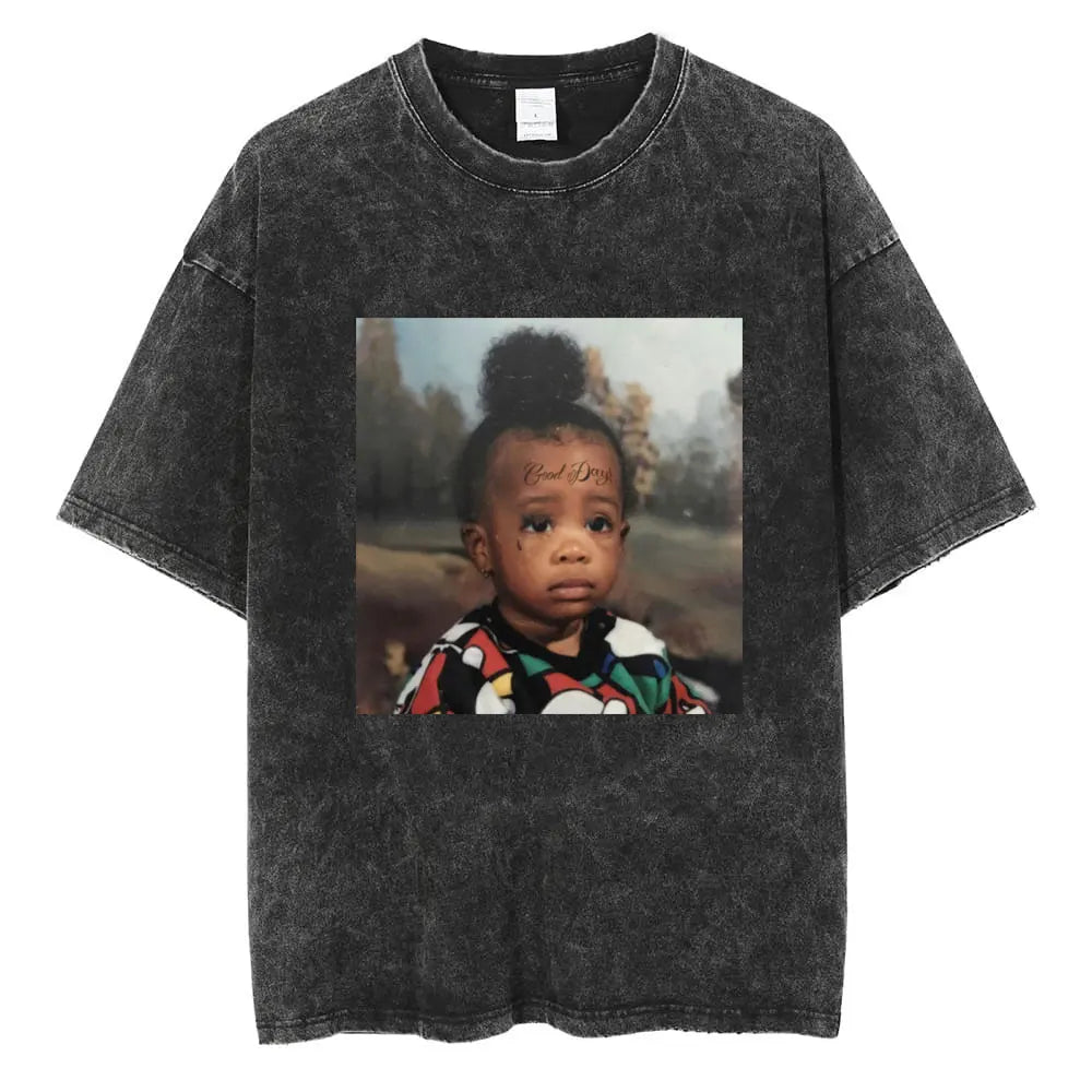 SZA Vintage Graphic Washed T-Shirt – Oversized Hip-Hop Streetwear Tee