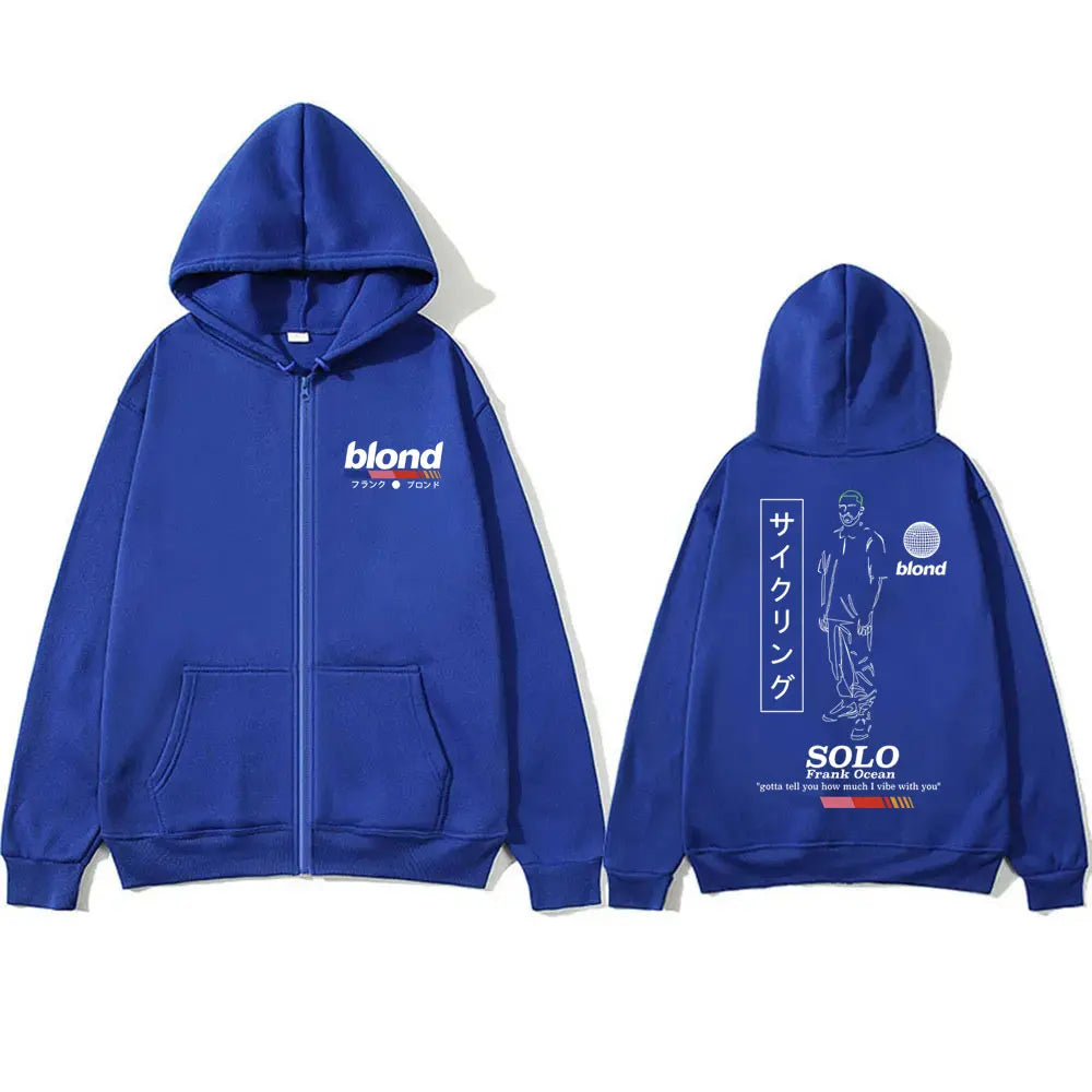 Frank Ocean Vintage Zip-Up Hoodie – Hip-Hop Streetwear Essential