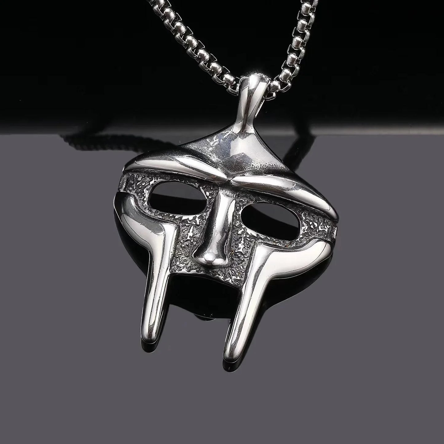 MF DOOM Mask Pendant Necklace – Hip-Hop Streetwear Jewelry